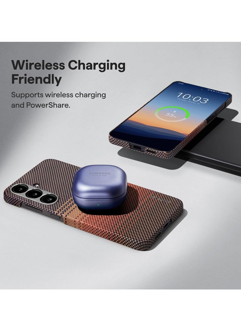 pitaka for S25 Case, 6.2 Inch, Compatible with MagSafe, Slim & Light Samsung Galaxy S25 Case, 1500D Aramid Fiber Made [MagEZ Case 4 - Sunset]