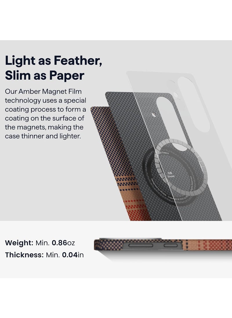 pitaka for S25 Case, 6.2 Inch, Compatible with MagSafe, Slim & Light Samsung Galaxy S25 Case, 1500D Aramid Fiber Made [MagEZ Case 4 - Sunset]