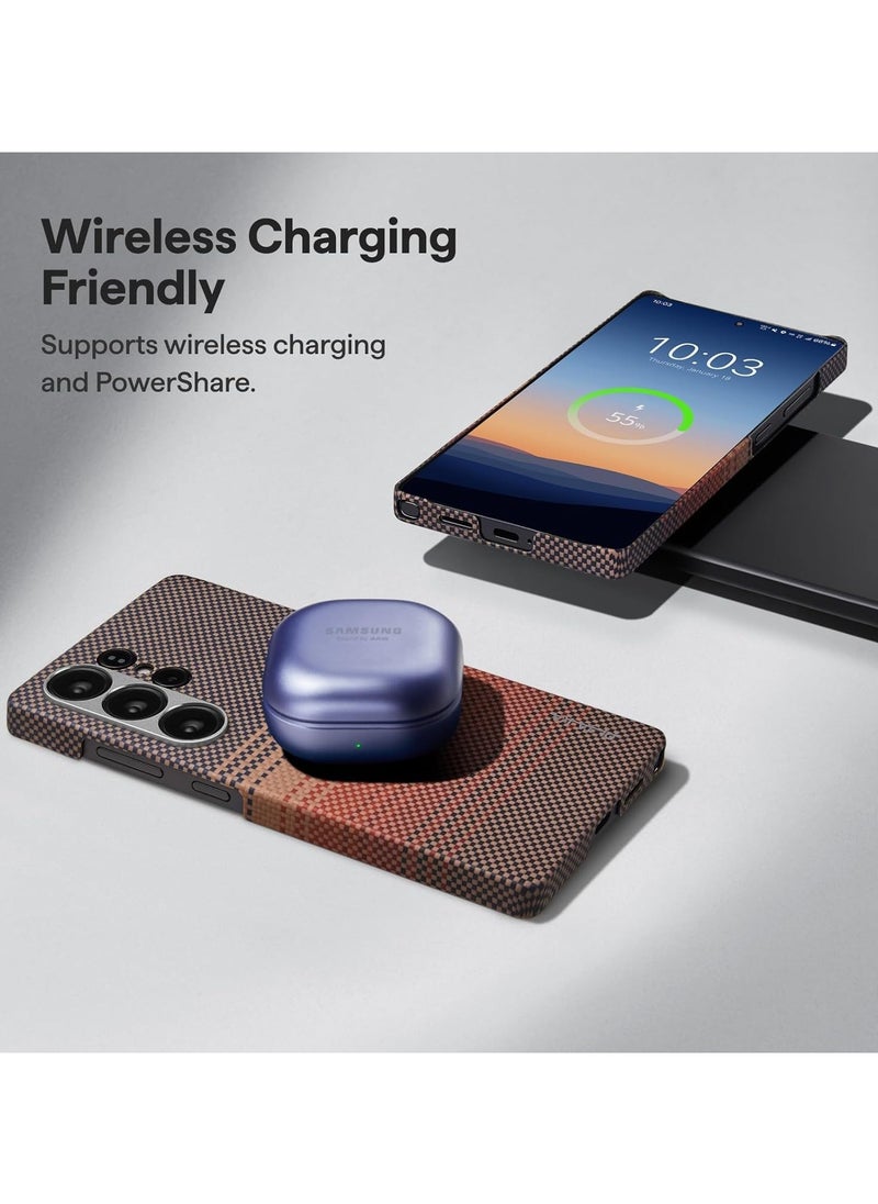 pitaka for S25 Ultra Case, 6.8 Inch, Compatible with MagSafe, Slim & Light Samsung Galaxy S25 Ultra Case, 1500D Aramid Fiber Made [MagEZ Case 4 - Sunset]