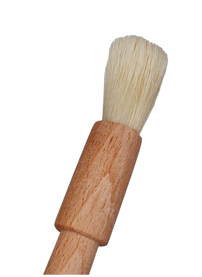 Exceliy 2 Sets Pastry Brushes with Wooden Handle Natural Bristles for Basting Spreading Butter Oil in Barbecue Baking Kitchen Cooking