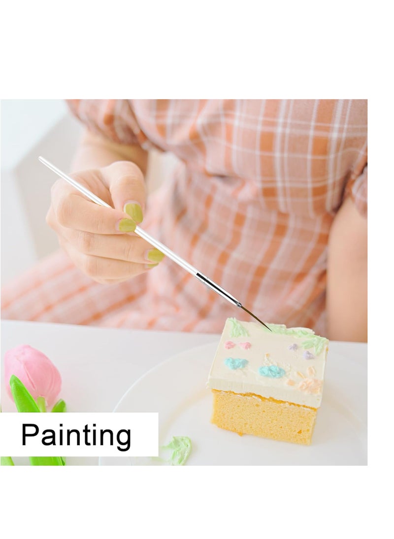 Aster 15Pcs Cake Decorating Brushes, Cake Painting Brushes Kit Food Safe Paint Brushes Multiple Function Cookie Brushes Fondant Sugar DIY Tool Set Candy Icing Pastry Brush for Baking(White)