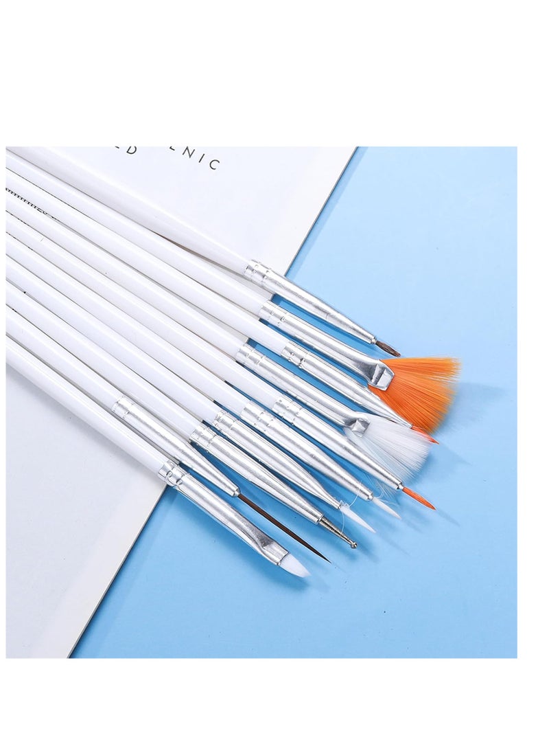 Aster 15Pcs Cake Decorating Brushes, Cake Painting Brushes Kit Food Safe Paint Brushes Multiple Function Cookie Brushes Fondant Sugar DIY Tool Set Candy Icing Pastry Brush for Baking(White)