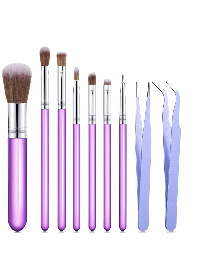 10 Pieces Cake Candy Decorating Brushes Tools Cookie Decoration Brushes Pastry Brush and Stainless Steel Tweezers Straight and Curved Tip Tweezers Pasta Tweezers for Baking Fondant (Multi Color)