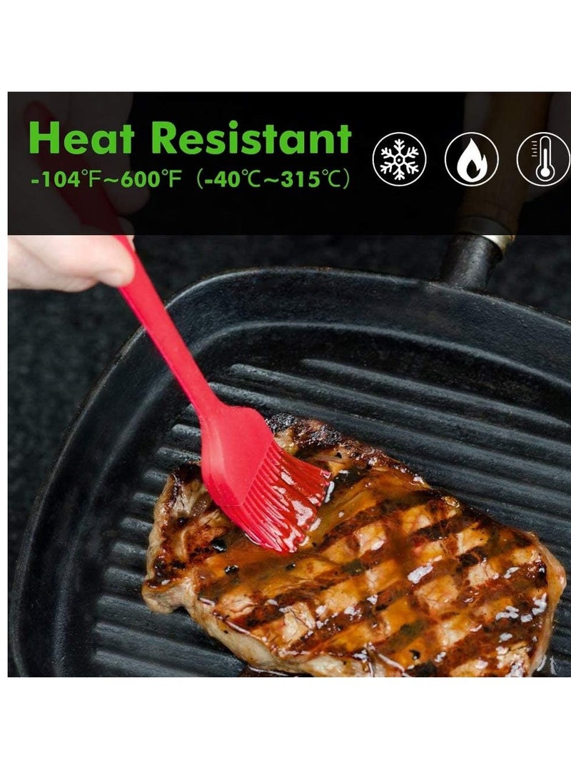 SURDOCA Silicone Pastry Basting Brush - 2Pcs 8.2 in Heat Resistant Brush for Baking Cooking Food, BPA Free Kitchen Brush for Sauce Butter Oil, Stainless Steel Core Design for Barbecue BBQ Grilling