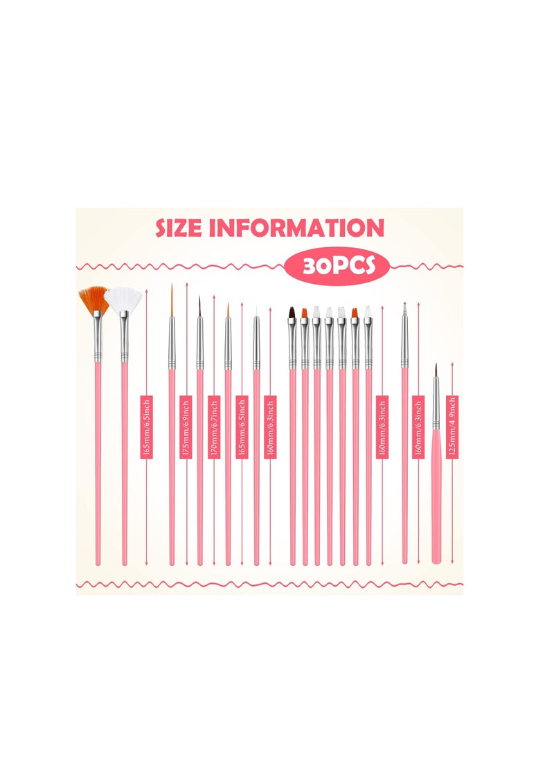 30 Pcs Cake Decorating Brushes Cake Painting Brushes Food Paint Brush Multiple Function Fondant Brush Cookie Brushes DIY Tool Set Cake Decorating Painting Tool Icing Pastry Brush for Baking (Pink)