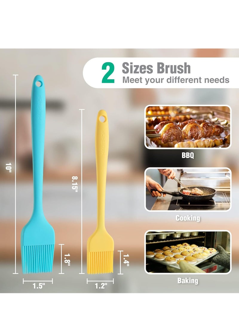 HAUSHOF Silicone Basting Pastry Brush, Heat Resistant Pastry Brush Set, One-Piece Design, Perfect for Baking, Grilling, Spreading Oil, Butter, BBQ Sauce, or Marinade, Dishwasher Safe