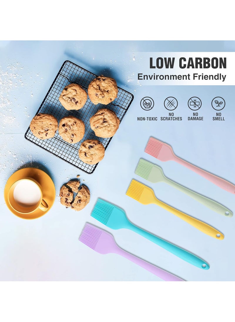 HAUSHOF Silicone Basting Pastry Brush, Heat Resistant Pastry Brush Set, One-Piece Design, Perfect for Baking, Grilling, Spreading Oil, Butter, BBQ Sauce, or Marinade, Dishwasher Safe