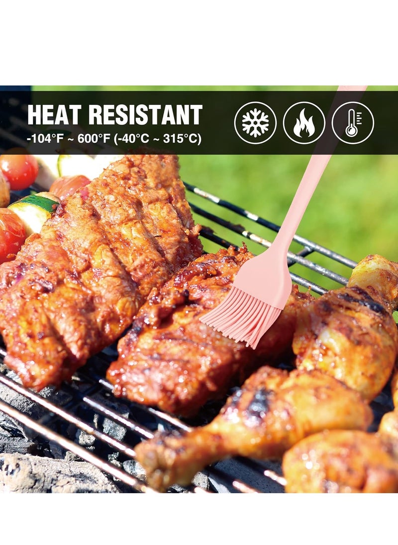 HAUSHOF Silicone Basting Pastry Brush, Heat Resistant Pastry Brush Set, One-Piece Design, Perfect for Baking, Grilling, Spreading Oil, Butter, BBQ Sauce, or Marinade, Dishwasher Safe
