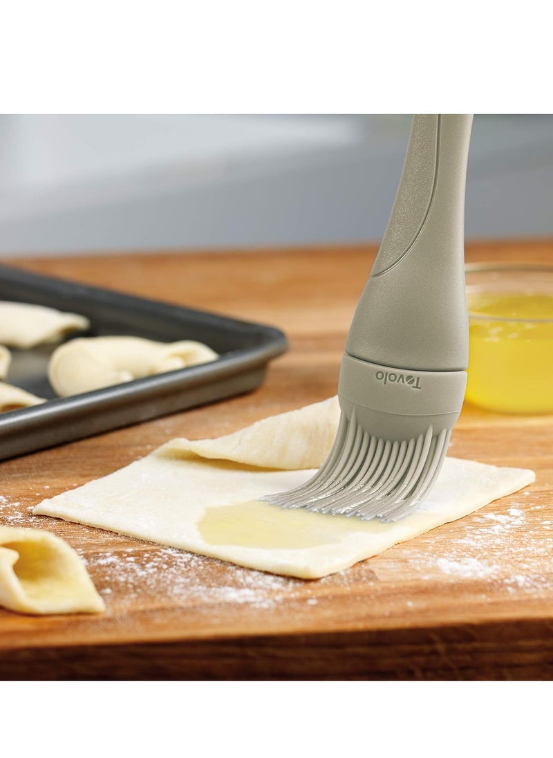 Tovolo Small 7” Heat Resistant Kitchen Silicone Cooking Brush Great for Pastry Baking Basting Sauces Marinades Glazing Oil Brushing Baste Meats Pastries Cakes Desserts, Slate Gray