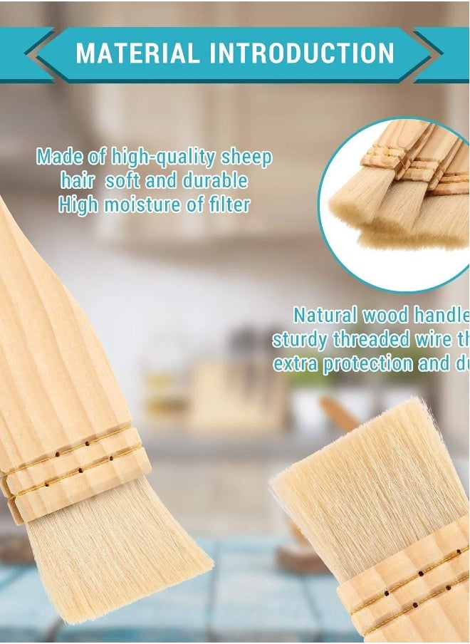 FlatBrushes Set, Sheep Hair Bristles, Ideal for Watercolor, Ceramic, Pottery Painting, 1 Inch, 2 Inch, 3 Inch, Pack of 6