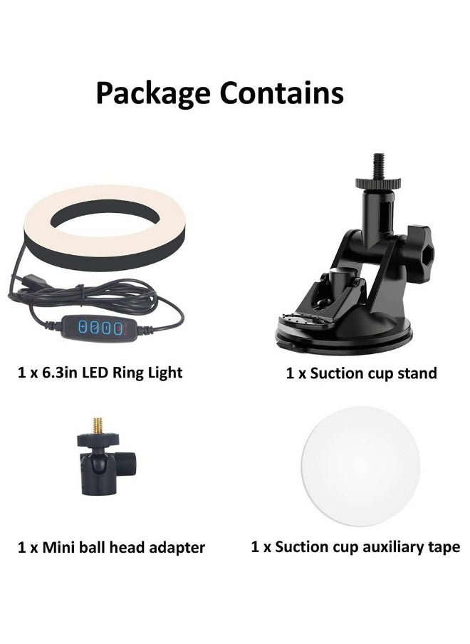 USB LED Ring Light for Laptop, Computer Monitor, Desk, Wall, and Mirror with Suction Cup