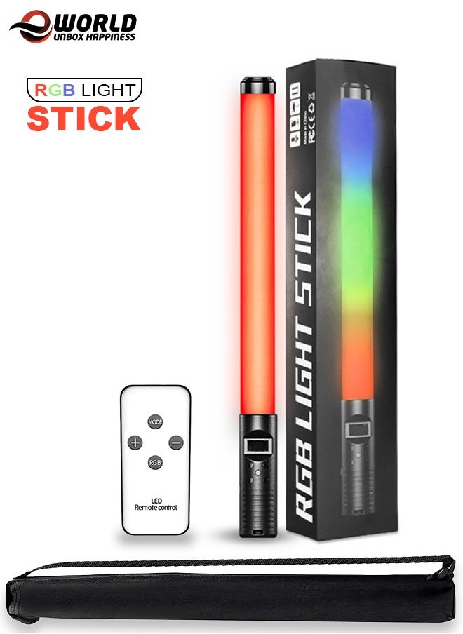 Portable RGB Light Stick for Video and Photography, Handheld Full-Color Dimmable LED Wand with Remote Control, Carry Bag and Eye Protection, Perfect for Outdoor Night Shoots, Portrait Lighting and Atmospheric Effects