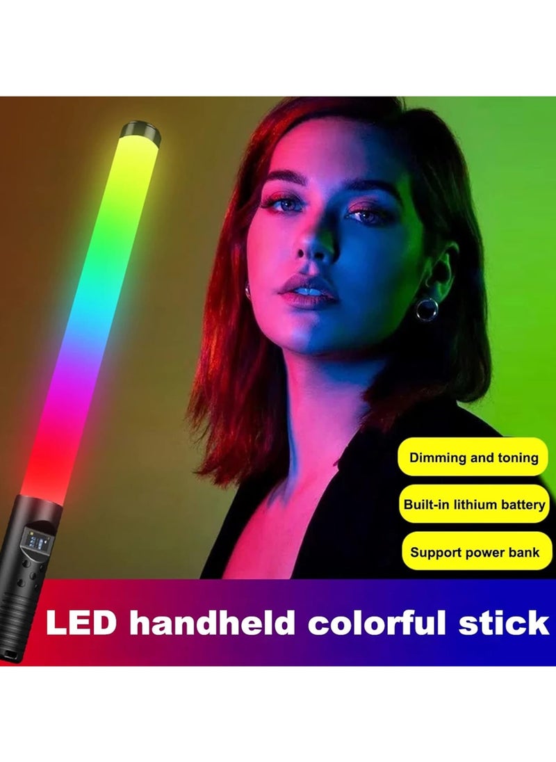 Portable RGB Light Stick for Video and Photography, Handheld Full-Color Dimmable LED Wand with Remote Control, Carry Bag and Eye Protection, Perfect for Outdoor Night Shoots, Portrait Lighting and Atmospheric Effects