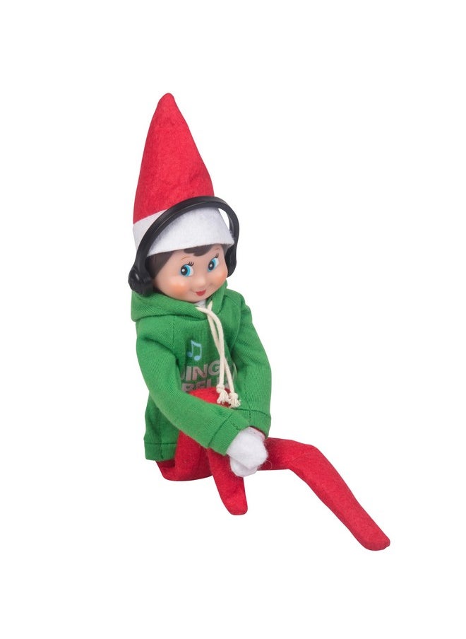 Elf On The Shelf Boy with Jingle Jam Hoodie Set - Blue Eyed Boy Elf Doll with Book and Hoodie with DJ Headphones - Customize Your Elf with Unique DJ Spinning Holiday Tunes - Elf Figure Clothing Pack