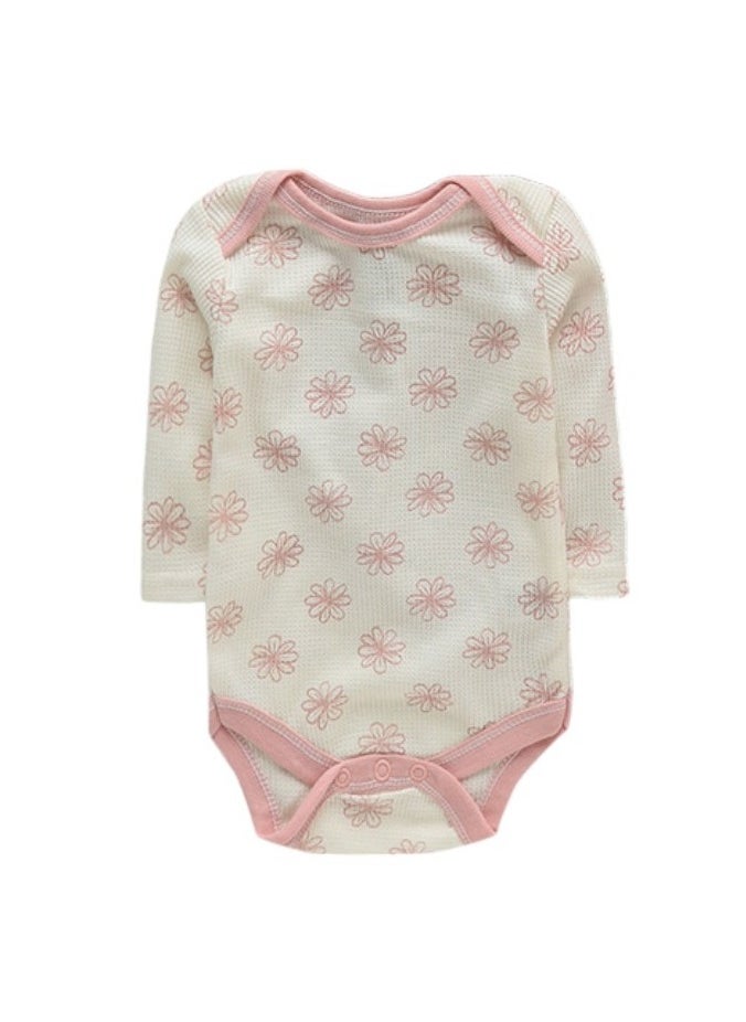 Bambimici 3-Pack Flower Print Long Sleeve Bodysuit