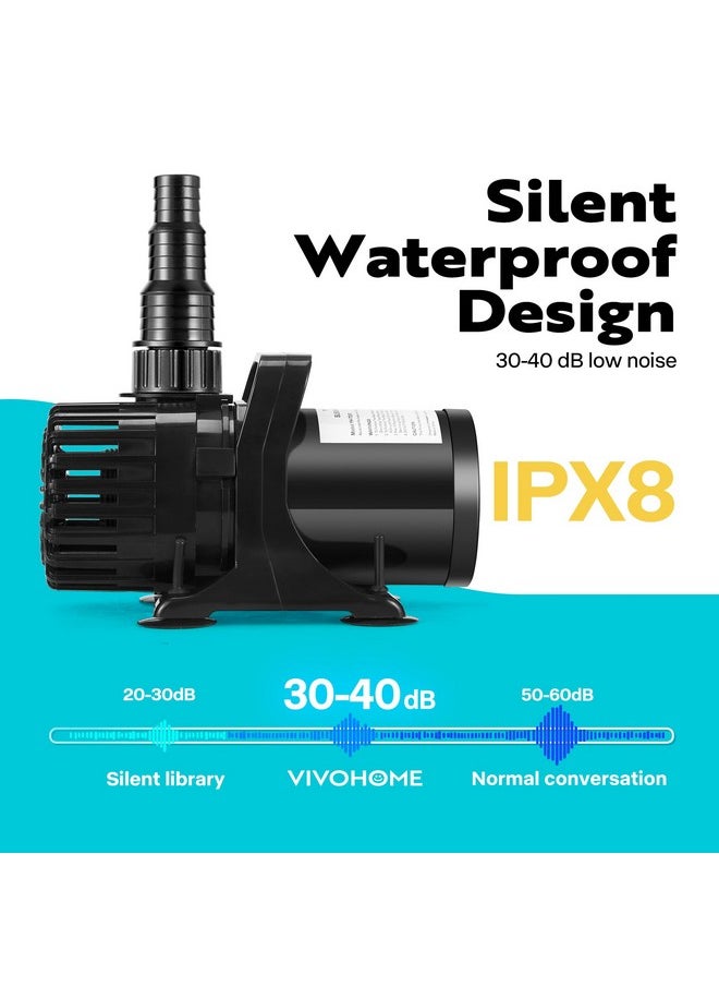 VIVOHOME 100W 1800GPH Submersible Water Pump with 180° Adjustable Water Outlet, 13.8ft High Lift for Waterfall Fountains Fish Tank Pond