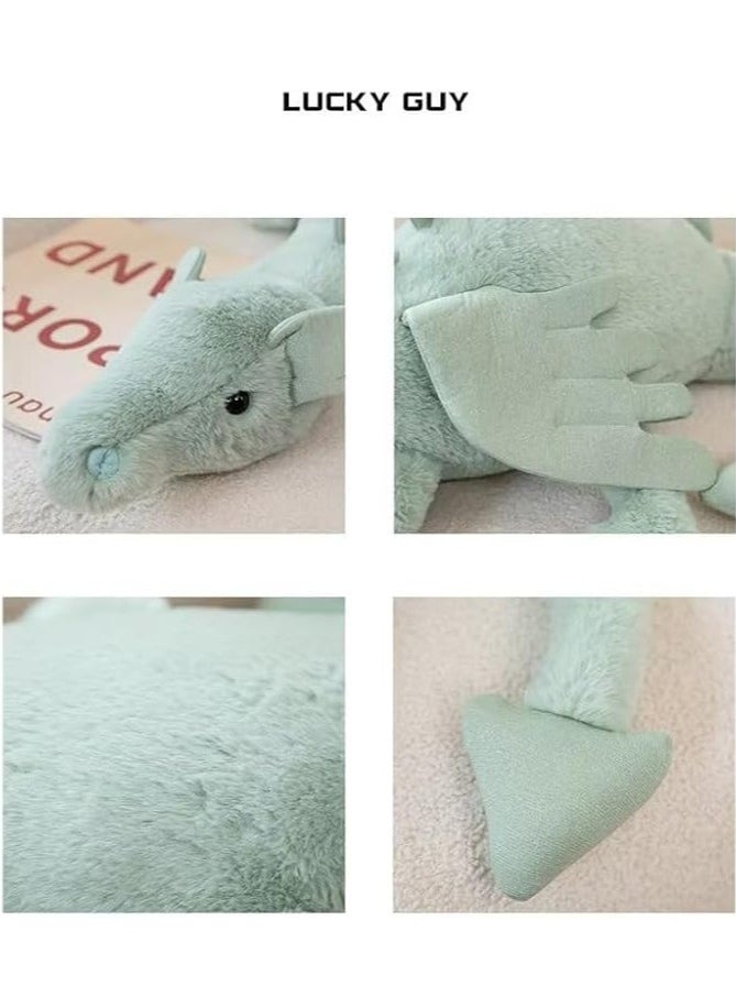 CutieCute Green Little Flying Dragon Doll With Wings Dinosaur Pterosaur Prone Plush Toy Pillow For Boys And Girls Gifts (50cm)