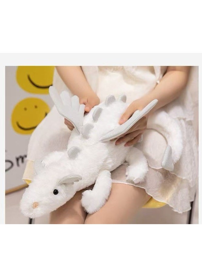 CutieCute White Little Flying Dragon Doll With Wings Dinosaur Pterosaur Prone Plush Toy Pillow For Boys And Girls Gifts (50cm)