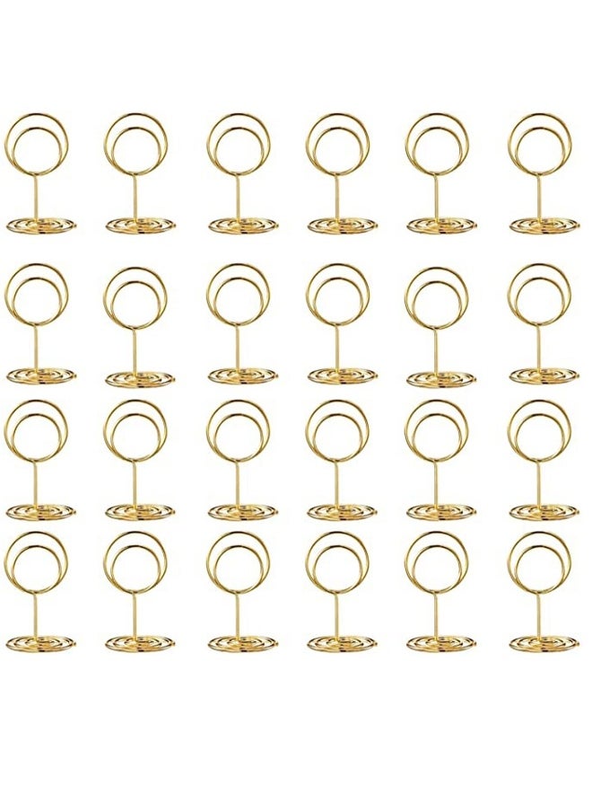 24 pcs Place Card Holder Memo Clip Photo Table Number Gold Holder, Stand, Paper Menu Stand