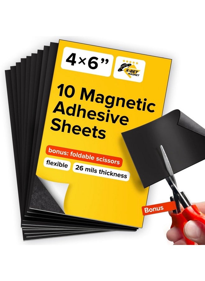 Magnetic Sheets with Adhesive Backing - 10 PCs Each 10 cm x 15 cm (4