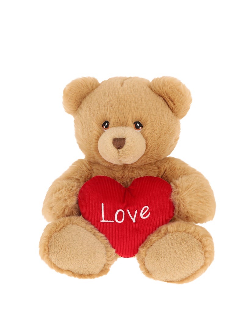 25cm Harry Bear with Heart - Brown