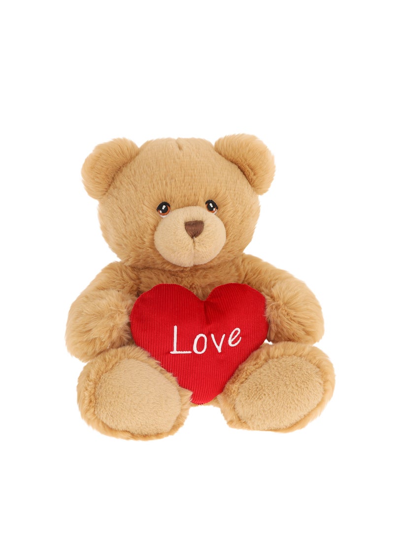 30cm Harry Bear with Heart - Brown