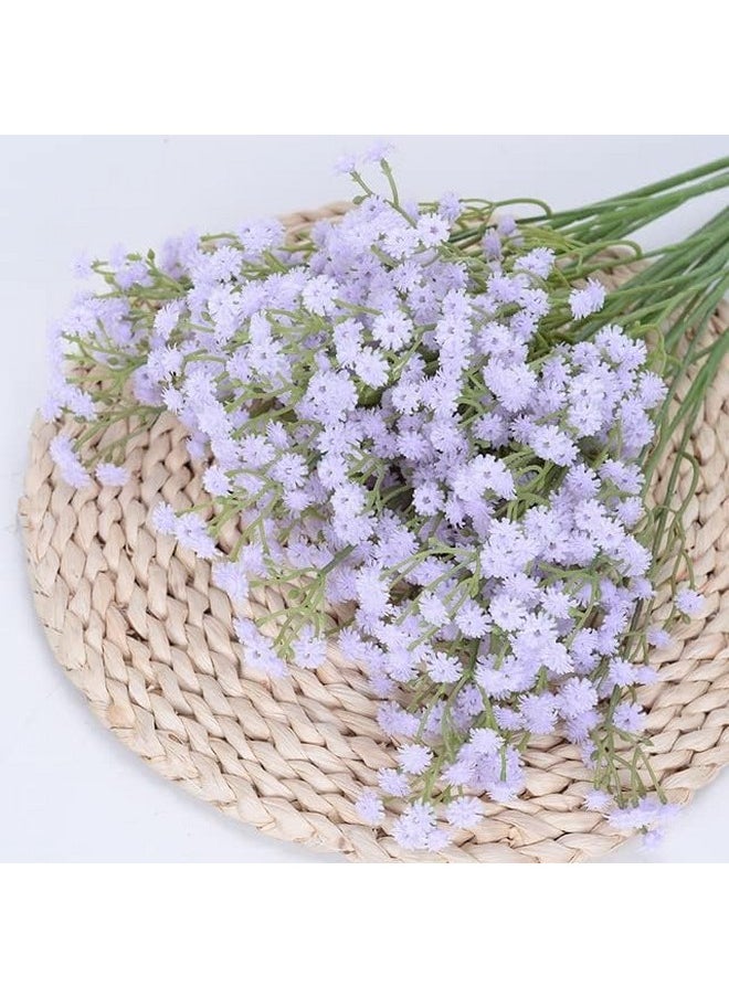 SATYAM KRAFT 5 Pcs Babys Breath Flowers Artificial Gypsophila Bouquets Flowers Gifting, Home Decor, Bedroom, Garden, Balcony, Office Corner, Christmas,Valentine,Craft (Pack of 5) (Purple)