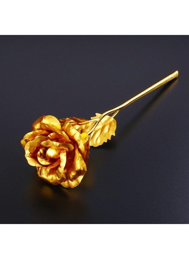 TIED RIBBONS Decorative 24k Gold Plated Artificial Rose Flower with Box Anniversary Wedding Birthday Gift for Girlfriend Boyfriend Girls Boys Husband Wife Love Couple