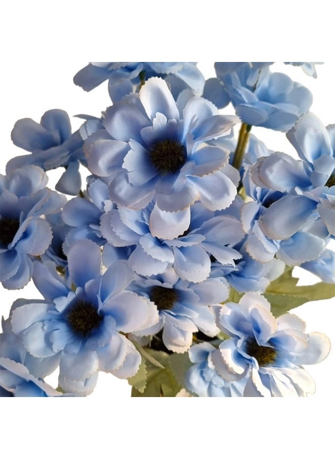 Art Street Artificial Plants Blue Polyester Gerbera Flower Indoor for Home, Bedroom, Living Room, Decorative Home & Office Decor Gift Items (Size: 24 Inch) - Set of 2