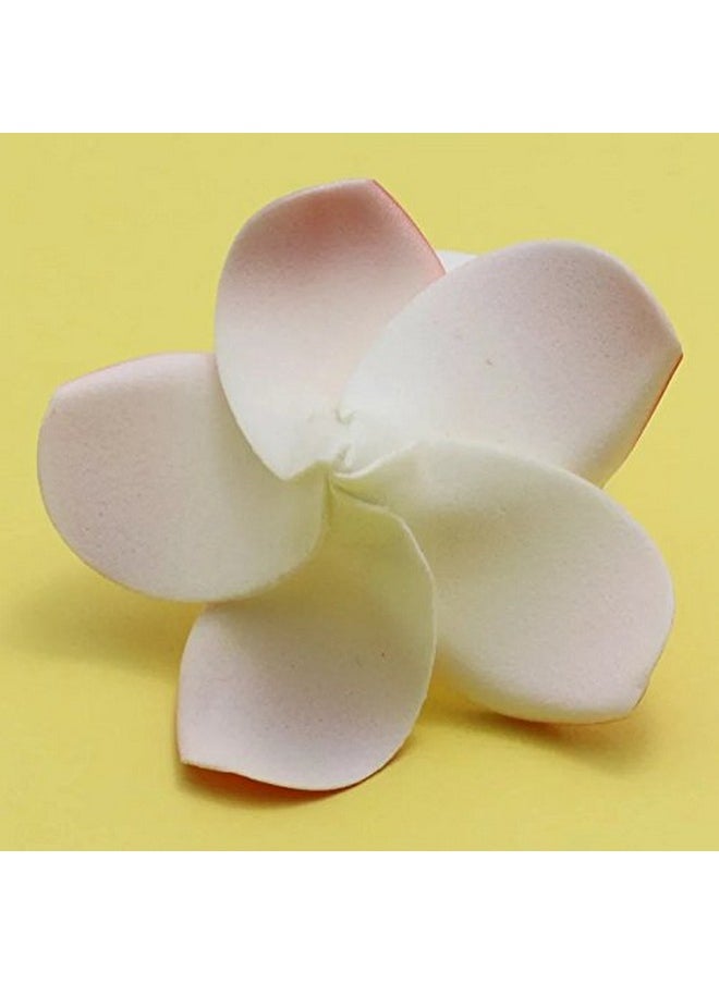 SATYAM KRAFT 24 Pcs Artificial Big Fake Foam Hawaii Beach Water Floating Flowers,Plumeria Flower & Events, Home, Pooja Room, DIY Craft for Anniversary Decoration (Blue, 6 cm) (Pack of 24)