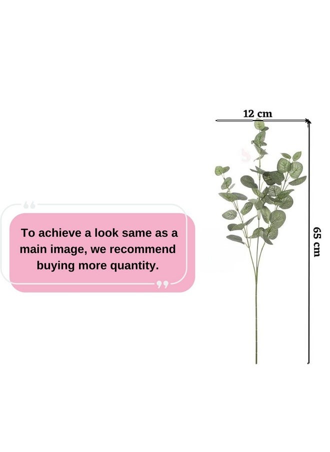 SATYAM KRAFT 1 Pcs Artificial Flower Eucalyptus Gingko Leaves Fake Flowers Bunch Decorative Items for Christmas,Valentine,Gifting,Home,Room,Office, Balcony,(Without Vase) (Green) (Fabric)