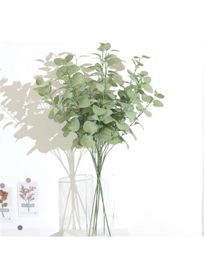 SATYAM KRAFT 1 Pcs Artificial Flower Eucalyptus Gingko Leaves Fake Flowers Bunch Decorative Items for Christmas,Valentine,Gifting,Home,Room,Office, Balcony,(Without Vase) (Green) (Fabric)