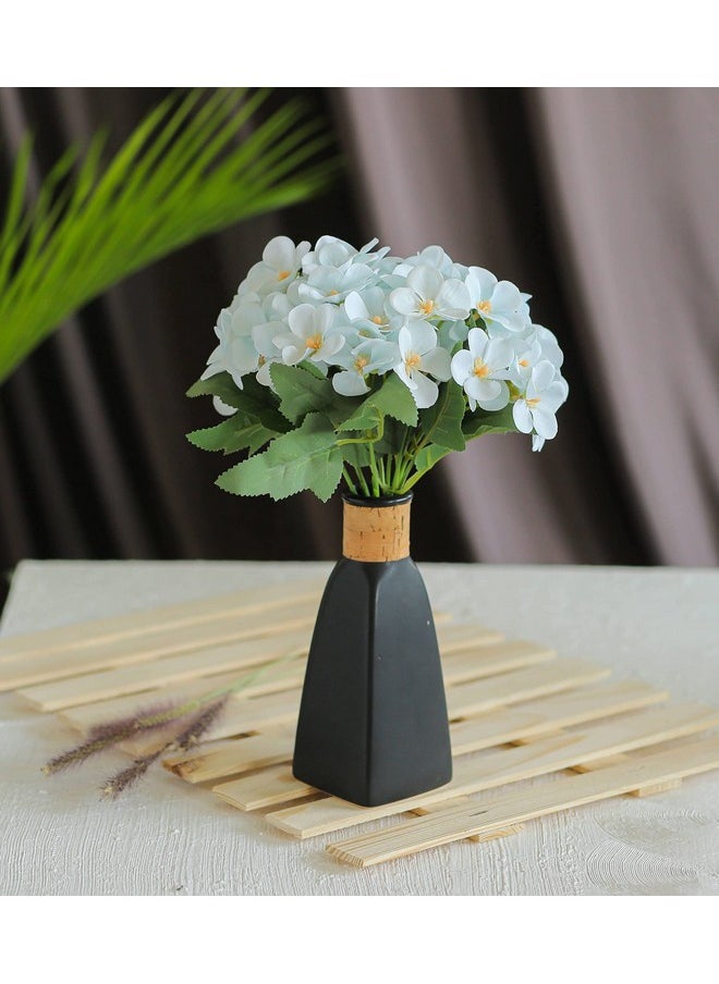 SATYAM KRAFT 2 Pcs Artificial Hydrangea Fake Flowers Sticks Bunch Decorative Items for Home, Room, Living Room Table, Diwali Decoration(Without Vase Pot) (Light Blue, Pack of 2)