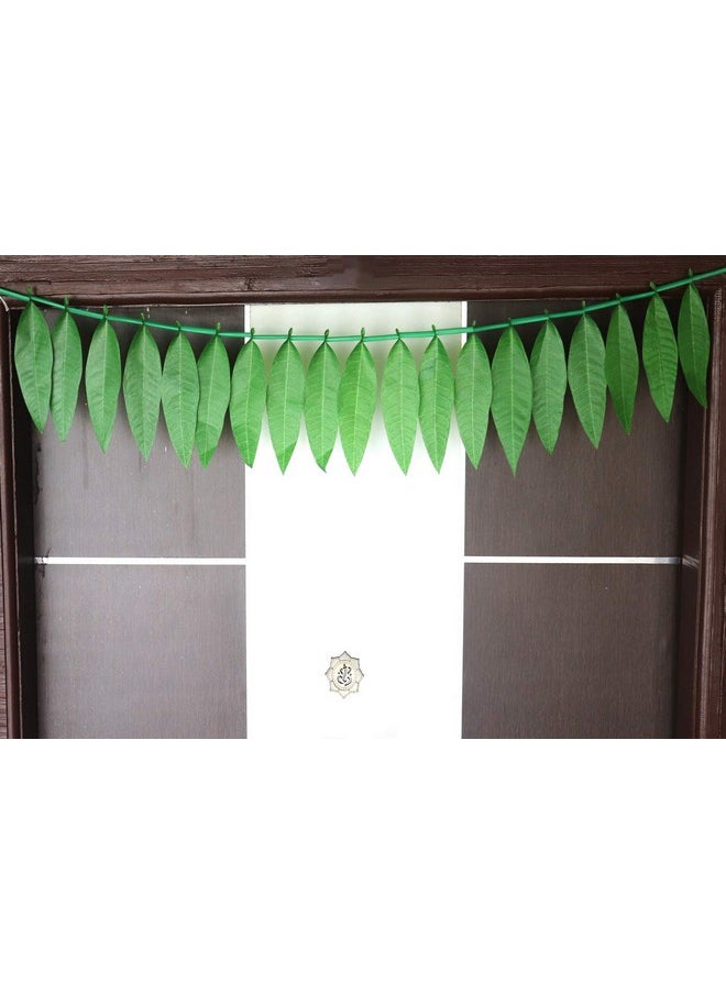S2S® toran Fabric Reusable Mango Leaf Hanging Green for Decoration | Pack of 2 | Length - 60 Inch