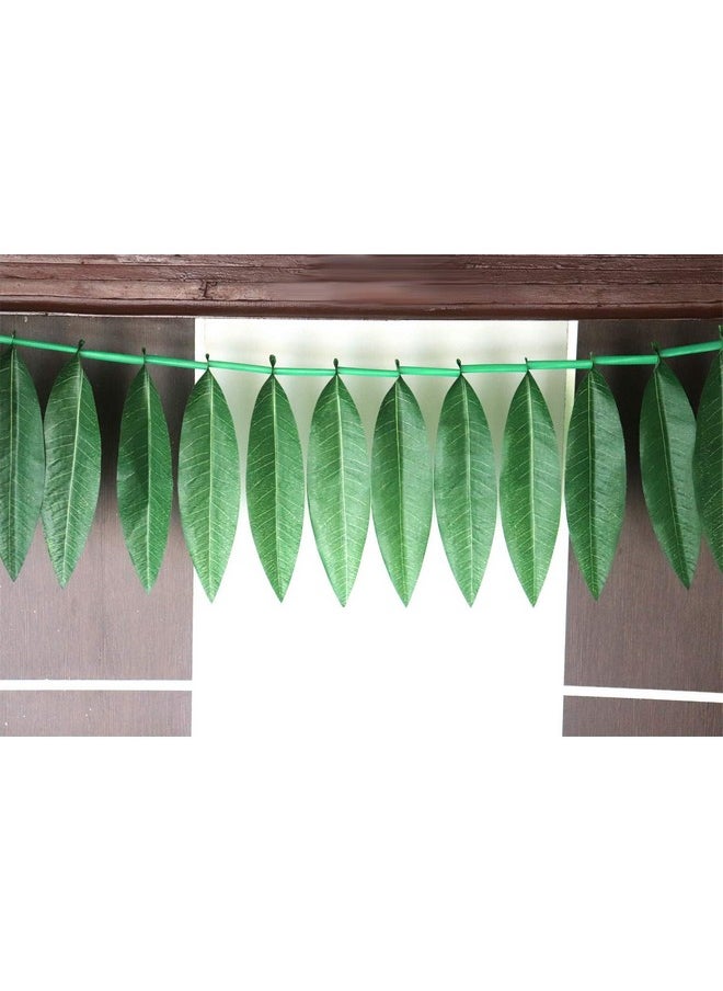 S2S® toran Fabric Reusable Mango Leaf Hanging Green for Decoration | Pack of 2 | Length - 60 Inch
