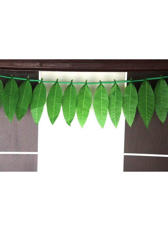 S2S® toran Fabric Reusable Mango Leaf Hanging Green for Decoration | Pack of 2 | Length - 60 Inch