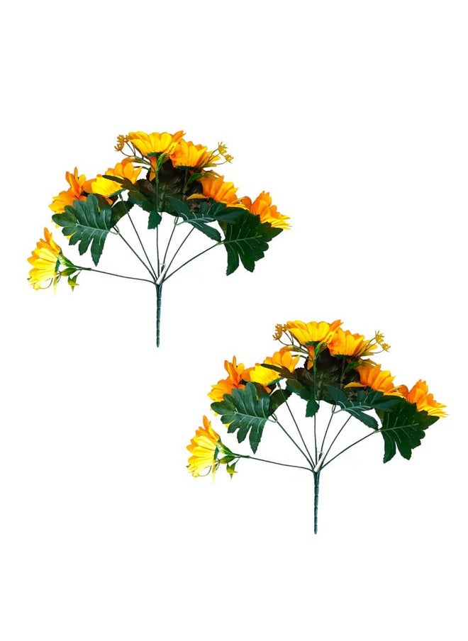 Art Street Sunflower Artificial Flowers Bunches with Long Stem Set of 2, Plastic Flower Sticks for Indoor Home, Bedroom, Living Room
