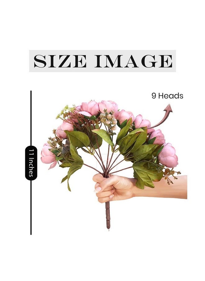 Art Street Artificial Flower Bunch Pink Peony Silk Flower, Real Touch Flowers for Home, Bedroom, Living Room & Office Decoration (Without Vase Pot)