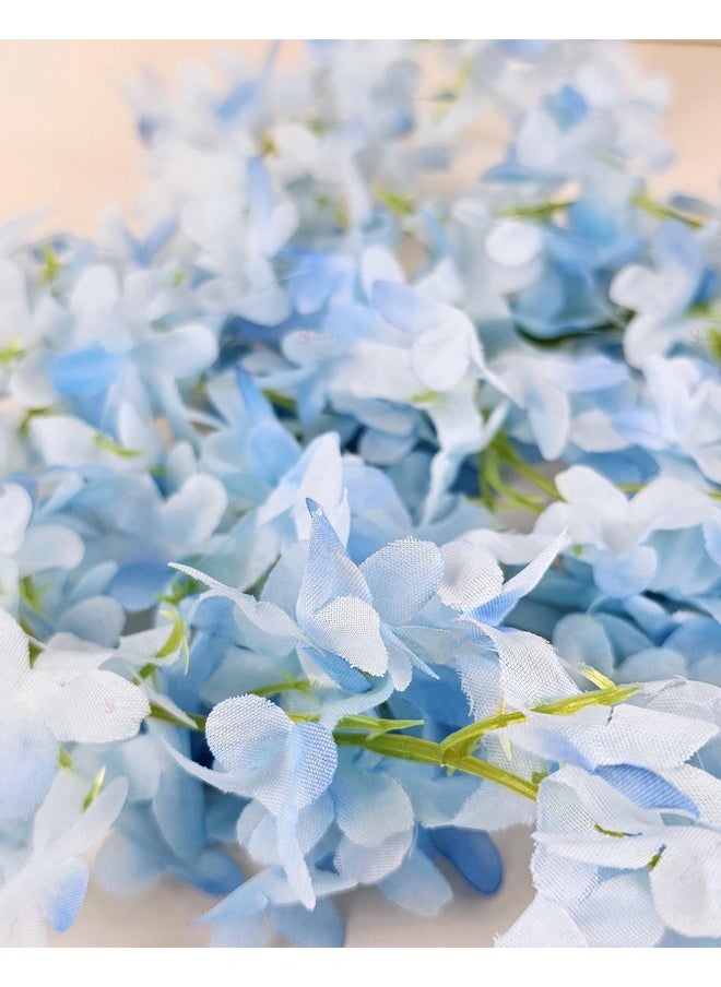 SATYAM KRAFT 2 Lines Artificial Ixora Flower Garlands, Wall Hanging Decorative String Lines Items for Anniversary,Christmas,Decoration, Home Decor,Valentine(Blue) (Pack of 2)