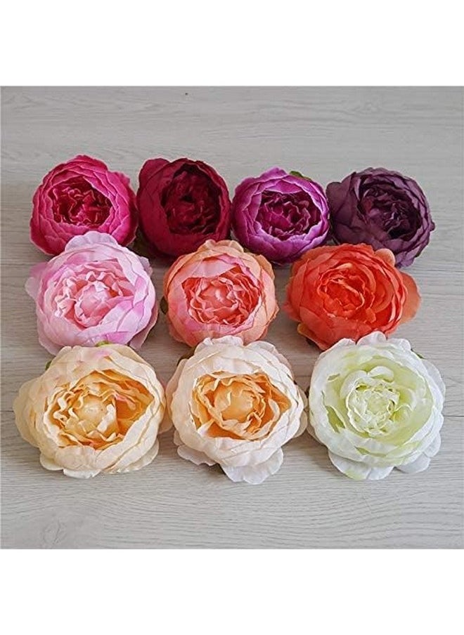 SATYAM KRAFT 6 Pcs Artificial Fake Fabric Rose Head Flowers for Home Decoration, Gift, Christmas,Valentine, Mandir Pooja Table, Cake Decor,Bouquet Making, Backdrop(Blue, 8 cm)