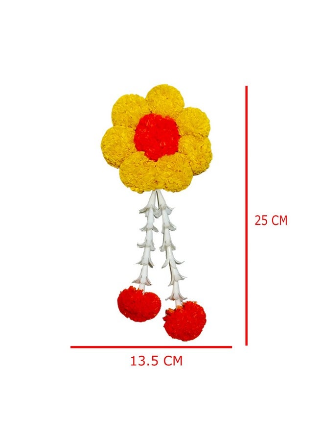 S2S Artificial Lilly Flowers Decoration at Home | Wedding Decorations, Event Decor | Easy Simple Backdrop - (Orange & Yellow Lilly) (Pack of 8 Pcs)