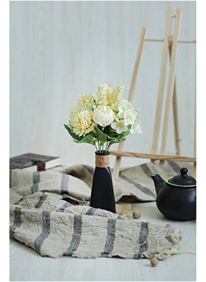 SATYAM KRAFT 1 Pcs Artificial Peony Multiflora Fake Flowers Sticks Bunch Decorative Items for Christmas, Home Decor,Table Decoration Plants,Valentine (Without Vase)(Yellow,Fabric) Pack of 1