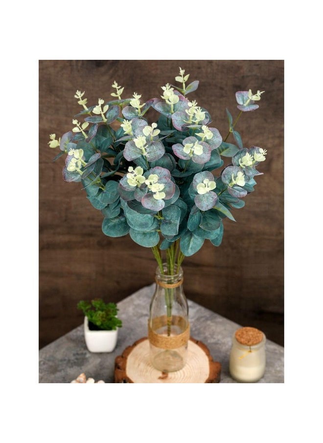 SATYAM KRAFT 3 Pieces of Artificial Eucalyptus Gingko Sticks - Home Decor Plants- Flower Decorative Leaves for Living Room, Christmas,Valentine,Wedding,Decoration Items (Pack of 3) (No Vase)