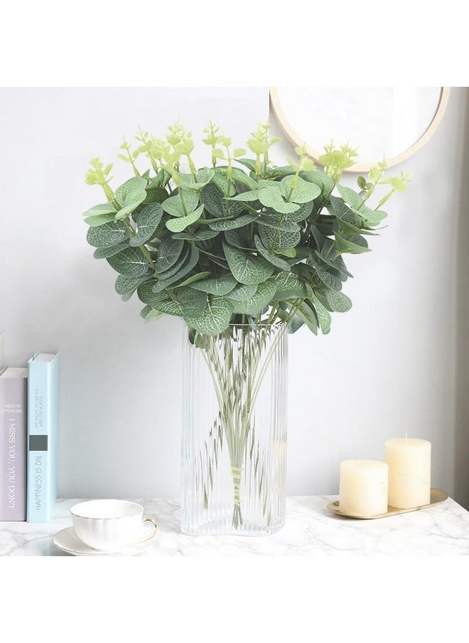 SATYAM KRAFT 3 Pieces of Artificial Eucalyptus Gingko Sticks - Home Decor Plants- Flower Decorative Leaves for Living Room, Christmas,Valentine,Wedding,Decoration Items (Pack of 3) (No Vase)