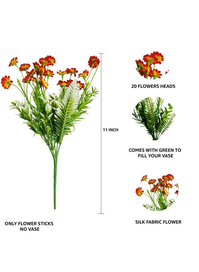 Art Street Artificial Flower Bunch Daisy Fake Flower Vintage Realistic Flowers for Home, Bedroom, Living Room & Office Decoration (Without Vase Pot)