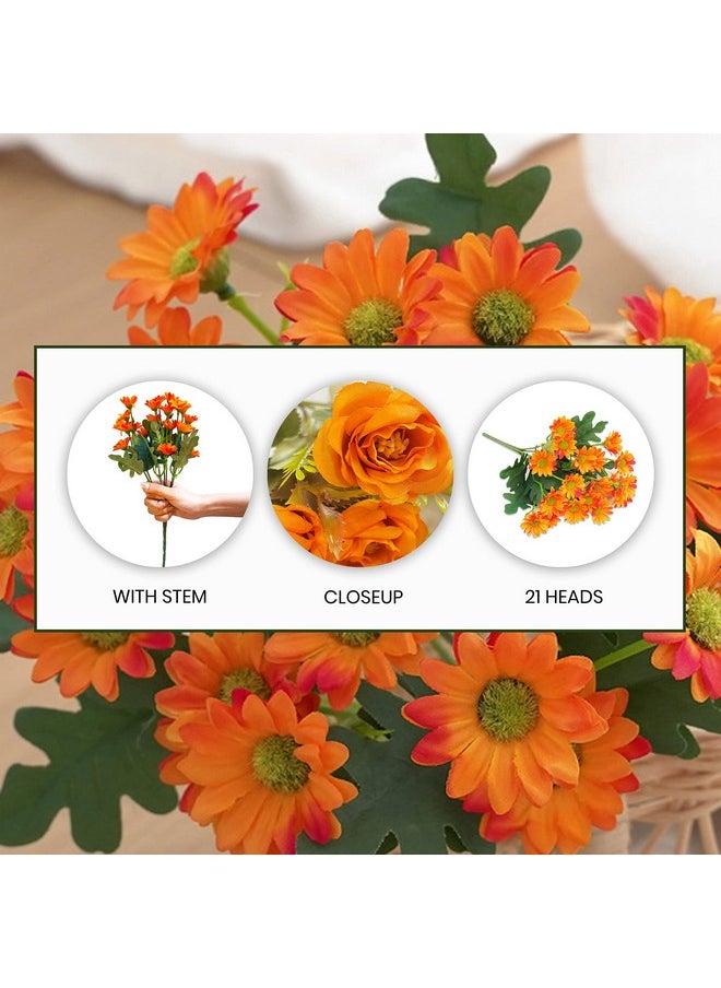 Art Street Artificial Flower Bunch Daisy Fake Flower Vintage Realistic Flowers for Home, Bedroom, Living Room & Office Decoration (Without Vase Pot)