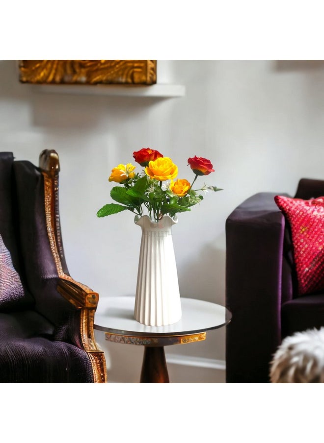Art Street Artificial Flower Bunch Rose Silk Flower, Real Touch Flowers for Home, Bedroom, Living Room & Office Decoration (Without Vase Pot)
