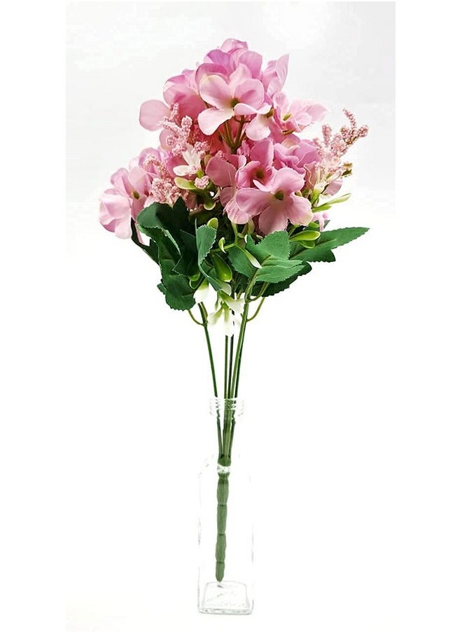 SATYAM KRAFT 1 Pcs Artificial French Fake Flowers Sticks Bunch Decorative Items for Home, Living Room Table, Diwali Decoration (Without Vase Pot) (Pink, Pack of 1)