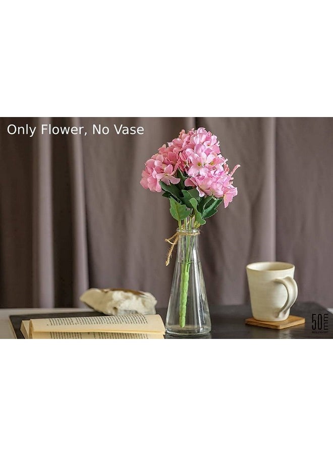 SATYAM KRAFT 1 Pcs Artificial French Fake Flowers Sticks Bunch Decorative Items for Home, Living Room Table, Diwali Decoration (Without Vase Pot) (Pink, Pack of 1)