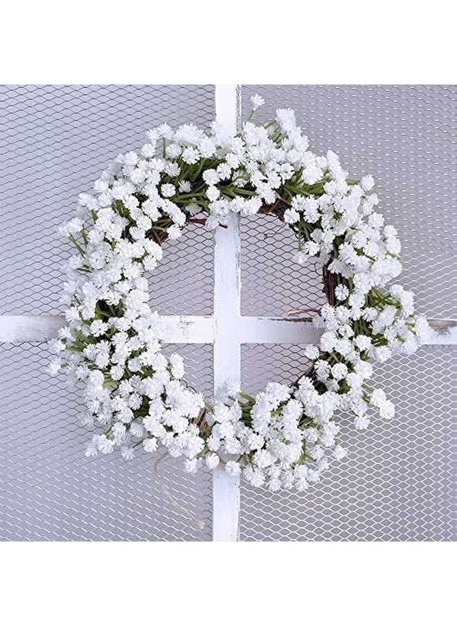 SATYAM KRAFT 5 Pcs Babys Breath Flowers Artificial Gypsophila Bouquets, Home Decor, Bedroom, Garden, Balcony, Living Room, Christmas, Wedding Decoration (White)(Without Vase) (Plastic)